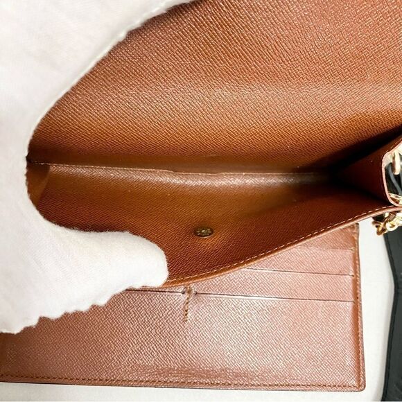 Louis Vuitton Monogram Trifold Wallet to Shoulder Crossbody Bag 💼 LT04 - Picture 14 of 14